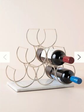 Anthropologie Gold and Marble Wine Rack Large